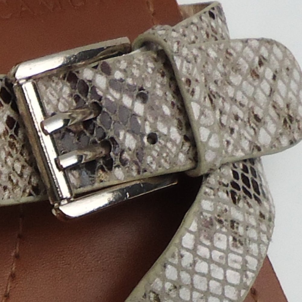 SIZE 7.5. Vince Camuto leather snakeskin print sandals. - Picture 10 of 11